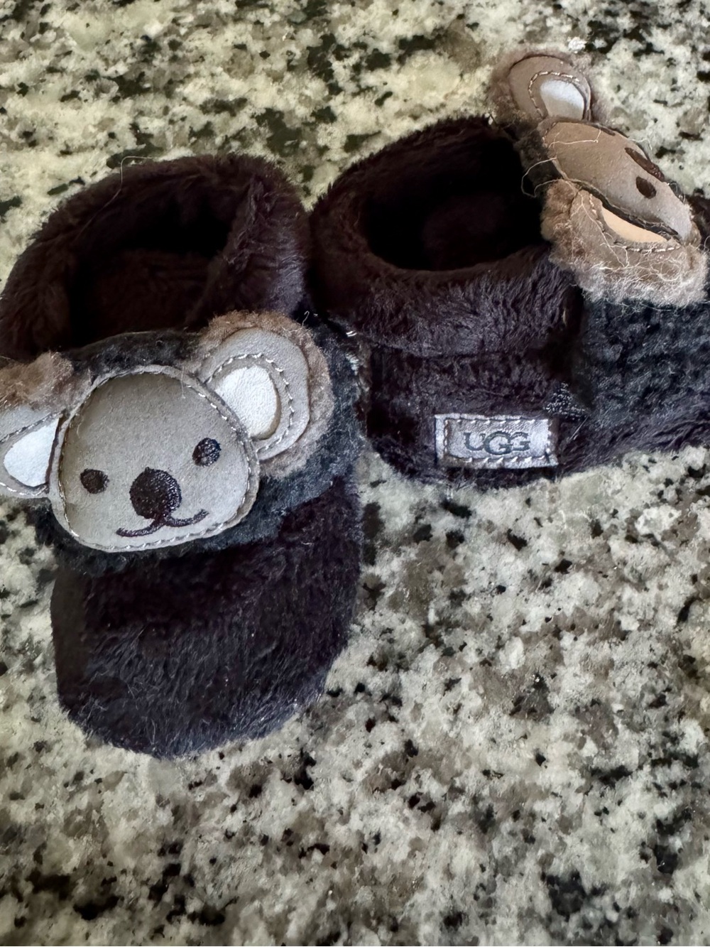 UGG Kids Black Bear Slippers